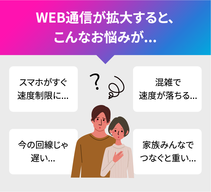 WEB通信が拡大すると、こんなお悩みが...