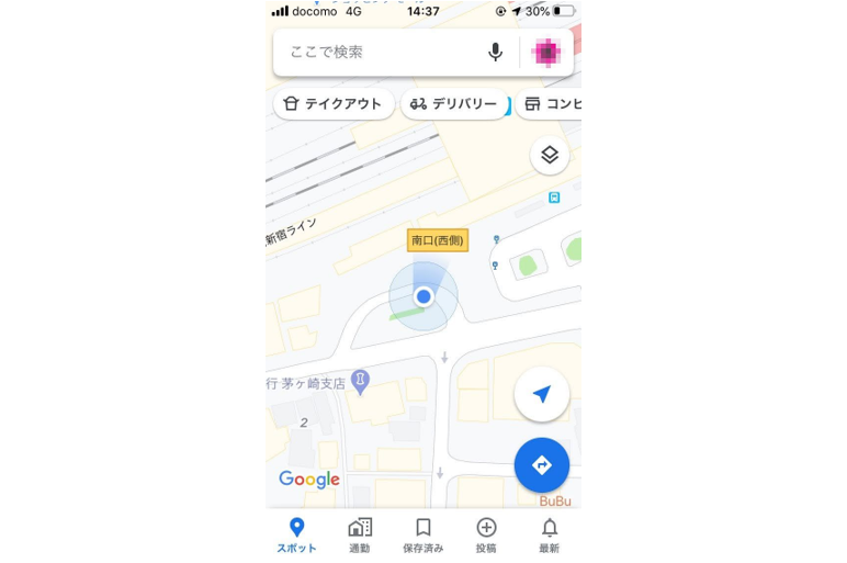 Googleマップの拡大画面