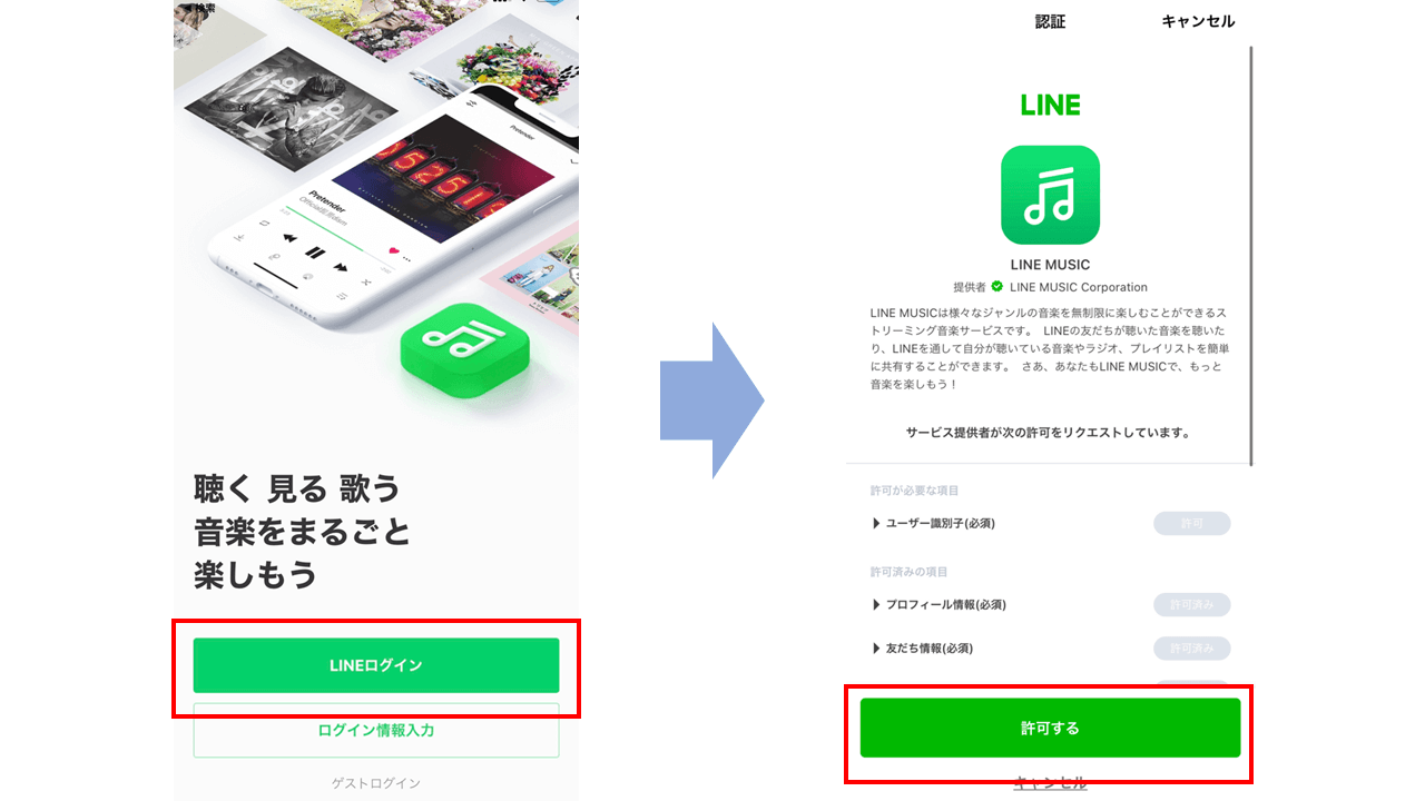 LINE MUSIC 登録方法