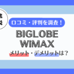BIGLOBE WiMAX 評判