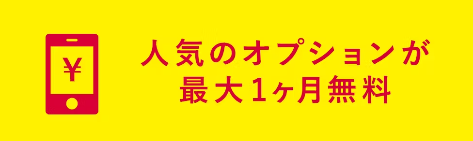 人気のオプションが最大1ヵ月無料