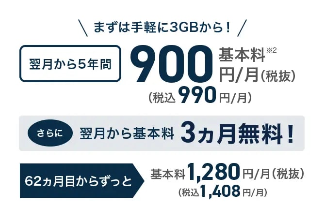 データ通信専用3GBプラン