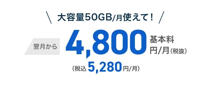 データ通信専用50GBプラン
