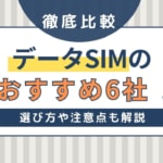 データSIMのおすすめ6社比較！選び方や注意点も紹介